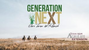 Generation Next Our Turn to Ranch logo on image of people riding horses on the range